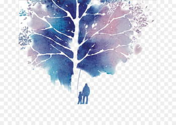 Watercolor painting Drawing Negative space - Watercolor tree Watercolor painting Drawing Negative space - Watercolor tree