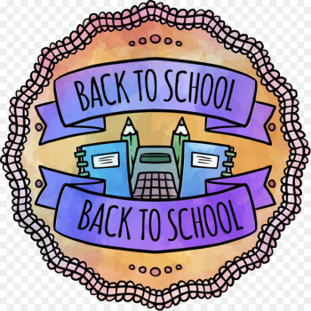 Watercolor painting First day of school Badge - Vector hand-painted watercolor ribbon school season 