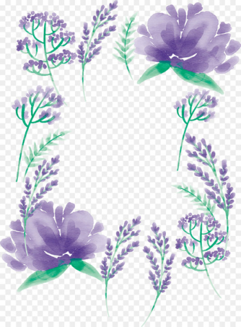 Watercolor painting Floral design Mulberry - Purple water color plants 