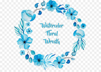 Watercolor painting Flower Blue - Exquisite blue watercolor wreath 