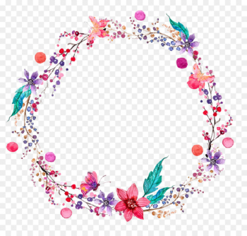 Watercolor painting Flower - floral wreath Watercolor painting Flower - floral wreath