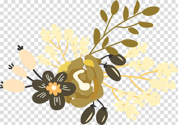 Watercolor painting Flower Logo, Watercolor floral decoration transparent background PNG clipart