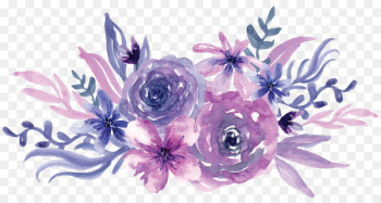 Watercolor painting Flower Purple - Watercolor purple flowers 