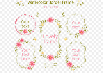 Watercolor painting Flower - Vector hand-painted flower label 