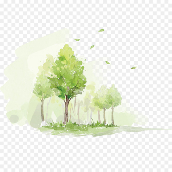 Watercolor painting Forest - Graffiti Grove Watercolor painting Forest - Graffiti Grove