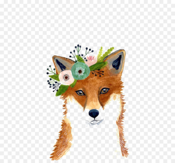 Watercolor painting Fox Art Drawing - Plant fox Watercolor painting Fox Art Drawing - Plant fox