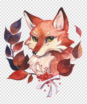 Watercolor painting Fox, Fox transparent background PNG clipart Watercolor painting Fox, Fox transparent background PNG clipart