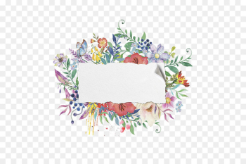 Watercolor painting - Hand painted watercolor floral frame material 