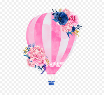 Watercolor painting Hot air balloon Drawing Clip art - flower balloon animals 
