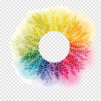 Watercolor painting , Leaves circle transparent background PNG clipart Watercolor painting , Leaves circle transparent background PNG clipart