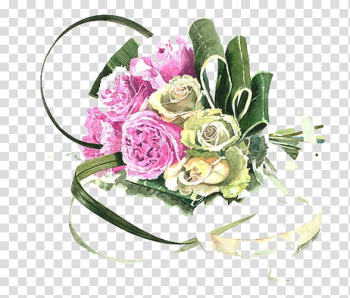 Watercolor painting Painter Art Flower bouquet, Pink bouquet transparent background PNG clipart