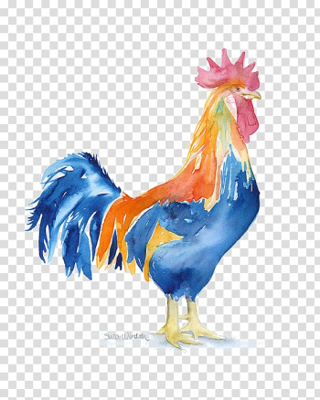 Watercolor painting Paper Chicken Printing, cock transparent background PNG clipart Watercolor painting Paper Chicken Printing, cock transparent background PNG clipart