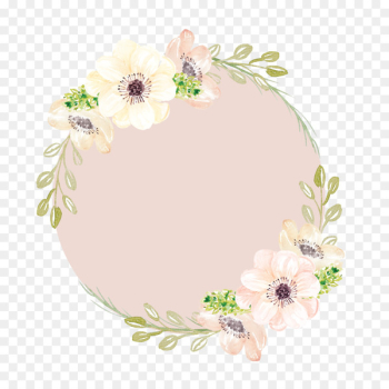 Watercolor painting Pink flowers Clip art - Hand-painted garlands 