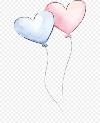 Watercolor painting - Romantic watercolor love balloon Watercolor painting - Romantic watercolor love balloon