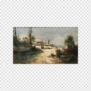 Watercolor painting School Abstract expressionism Landscape, autumn town transparent background PNG clipart