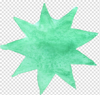 Watercolor painting Star Leaf Green, watercolor star transparent background PNG clipart