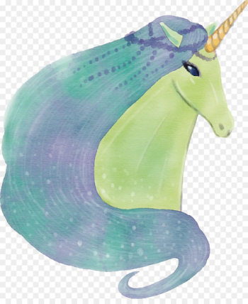 Watercolor painting Unicorn Euclidean vector - Hand painted Unicorn 