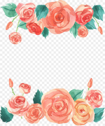 Watercolor painting Vecteur - Watercolor hand painted rose border 