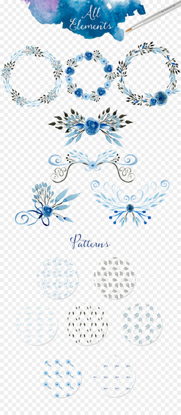 Watercolor painting Wedding invitation Clip art - All kinds of beautiful garland border 