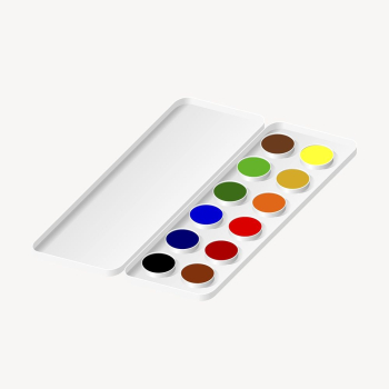 Watercolor palette clipart, illustration vector. | Free Vector - rawpixel