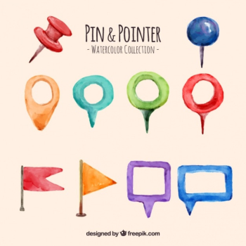 Watercolor pin and pointer set