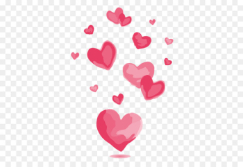 Watercolor pink love vector material Watercolor pink love vector material
