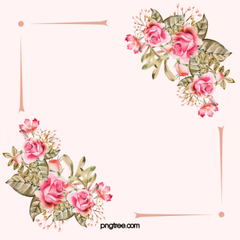 Watercolor Pink Wedding Flowers Border Background, Flower Frame ...