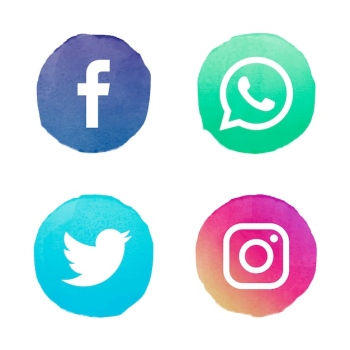 Watercolor social media logo collection Watercolor social media logo collection