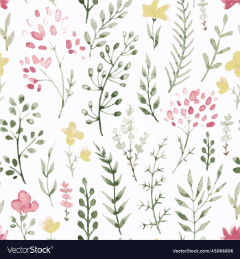 watercolor spring leaves seamless repeat design