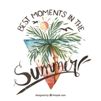 Watercolor summer background with inspirational phrase