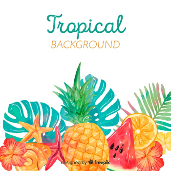 Watercolor tropical background Free Vector Watercolor tropical background Free Vector