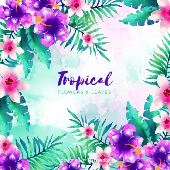 Watercolor tropical background Free Vector