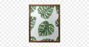 Watercolor Tropical Palm Leaves Seamless Pattern - Tropical Palm Leaf Pattern