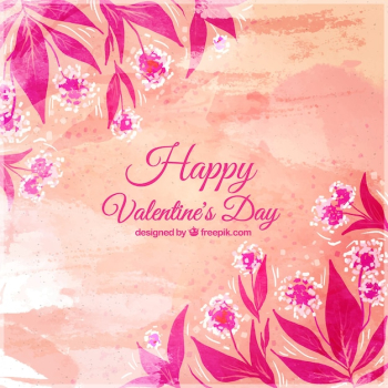 Watercolor valentine's day background