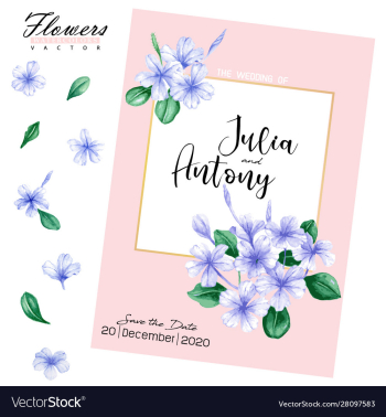 watercolor violet flower for wedding card