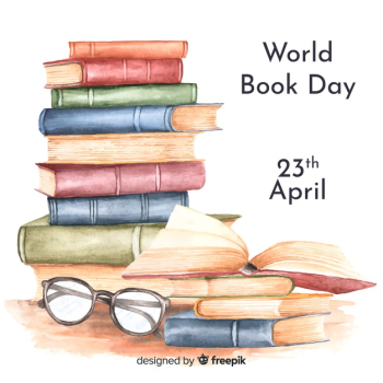 Watercolor world book day background Free Vector