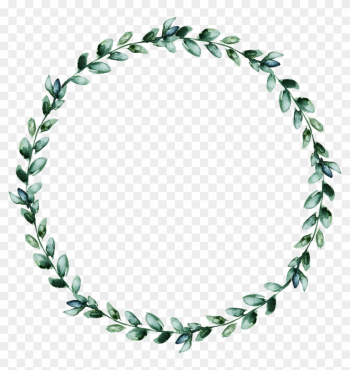 Watercolor Wreath Of Green Leaves - Watercolor Wreath Watercolor Wreath Of Green Leaves - Watercolor Wreath