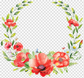 Watercolor wreath transparent background PNG clipart