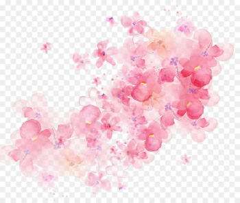 Watercolour Flowers Watercolor painting Pink flowers - flower 