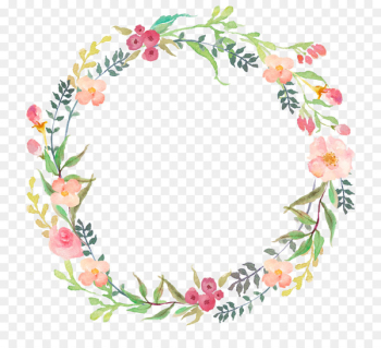 Watercolour Flowers Wreath Clip art - floral 