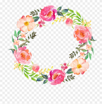 Watercolour Flowers Wreath Watercolor Painting Garland - Water Color Flowers Wreath Watercolour Flowers Wreath Watercolor Painting Garland - Water Color Flowers Wreath