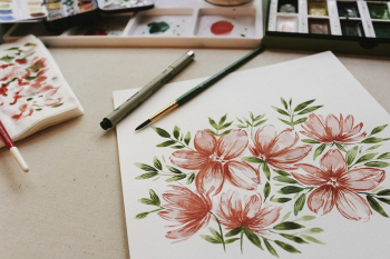 Watercolour illustration of pink flowers | Free Photo - rawpixel