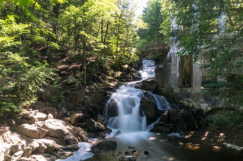 Waterfall By Ruins Waterfall By Ruins