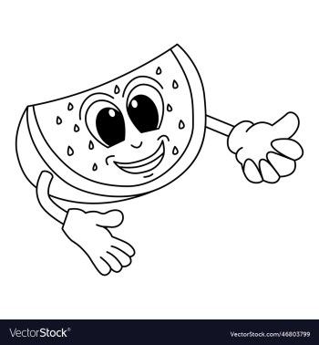 watermelon cartoon coloring page for kids watermelon cartoon coloring page for kids