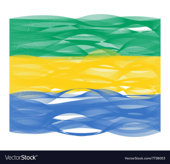 Wave line flag of Gabon vector image Wave line flag of Gabon vector image