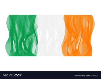 Wave line flag of Ireland vector image Wave line flag of Ireland vector image