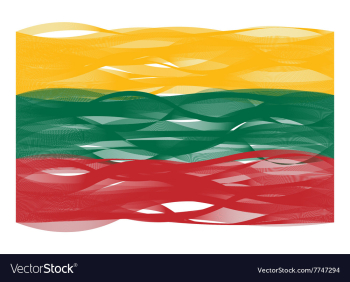 Wave line flag of Lithuania vector image Wave line flag of Lithuania vector image