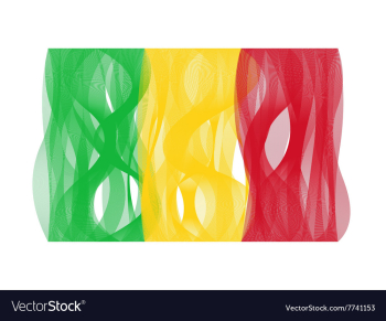 Wave line flag of Mali vector image Wave line flag of Mali vector image