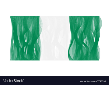 Wave line flag of Nigeria vector image Wave line flag of Nigeria vector image