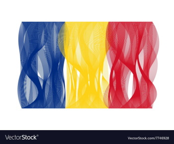Wave line flag of Romania vector image Wave line flag of Romania vector image